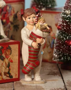 Bethany Lowe CP5906 Saturday Evening Post Collection Girl Holding Stocking