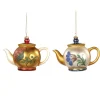Goodwill Glass Floral Teapot Ornament 2 Assorted TR 27327
