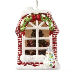 Goodwill Glass Xmas Scene Window Ornament TR 27006