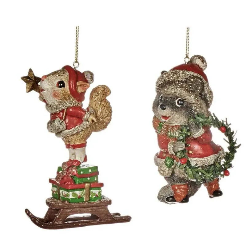 Goodwill Goodill Belgium 2020 TR 25249 Glittered Xmas Squirrel Raccoon 2 Assorted