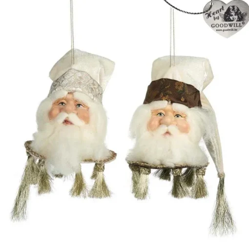 Goodwill Belgium Journey Santa Head Ornament 2 Assorted J 64255