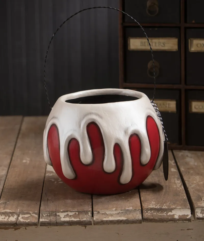 Bethany Lowe Large Red Apple With White Poison Bucket LA1388