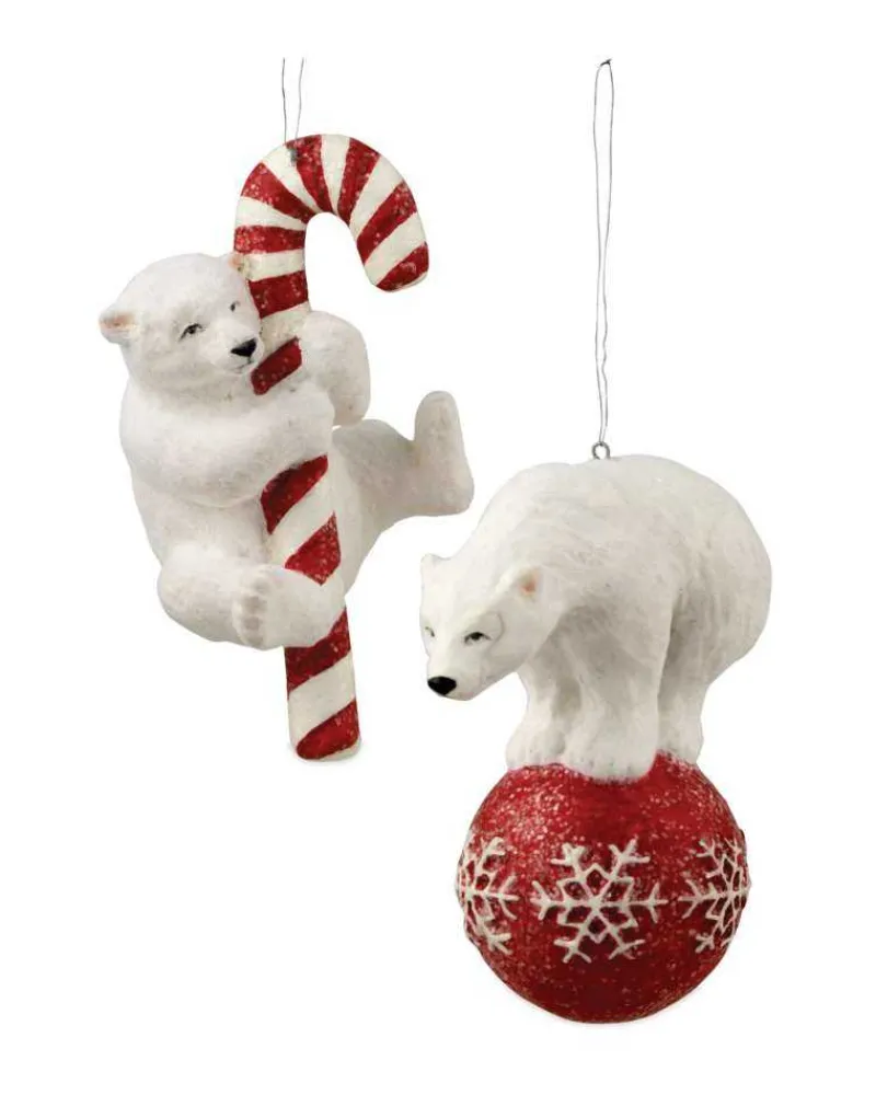 Bethany Lowe TD5062 Polar Bear Fun Ornament 2 Assorted