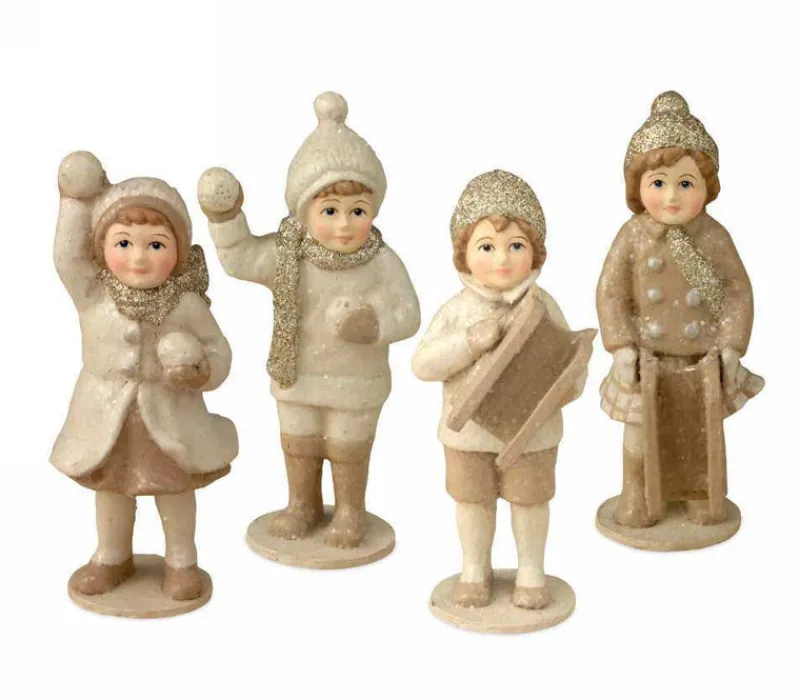 Bethany Lowe TD6103 Mini Tradtional Snow Child Christmas Ornaments