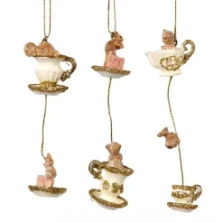 Goodwill Tea Party Cat Dangle Ornament 3 Assorted C 15401