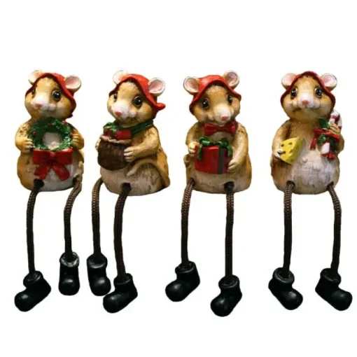 Willow Brooks Secret Christmas Mouse sitting on shelf 4 assorted WB1200